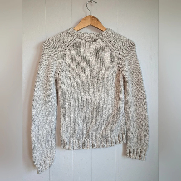 American Eagle Oatmeal Sweater size Medium Y2K Chunky Knit Cozy Pullover Granola - Picture 5 of 5